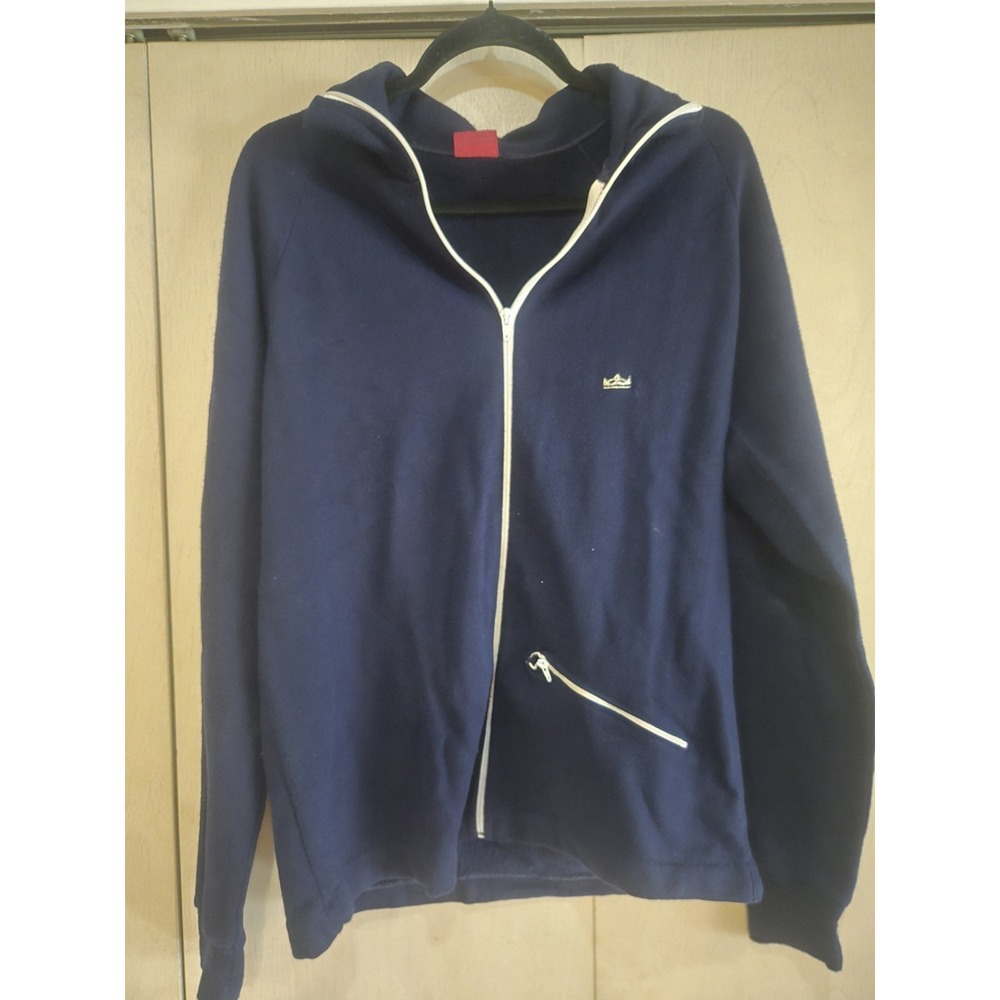 Vintage Sears Kings Road Perma Prest Full Zip Hoodie Made USA L 42-44 YKK Zipper